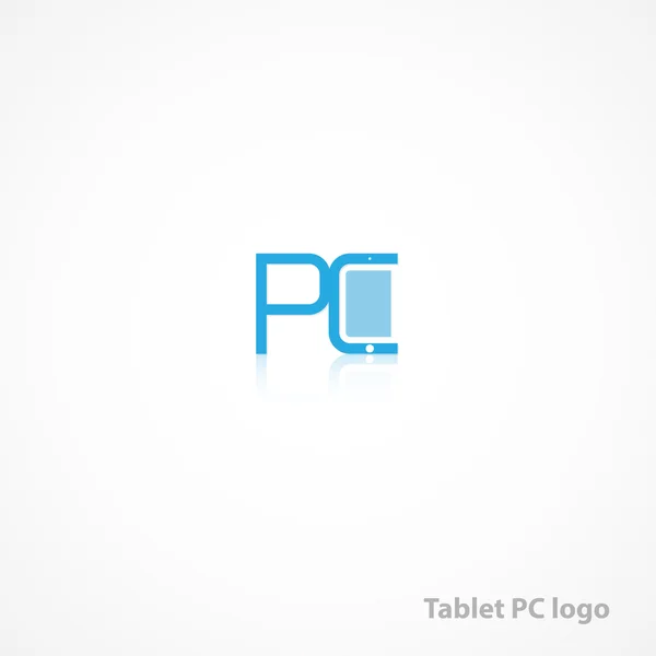 Tablet PC, logotipo na forma de letras . — Vetor de Stock