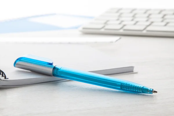 Blue ball pen — Stock Photo, Image