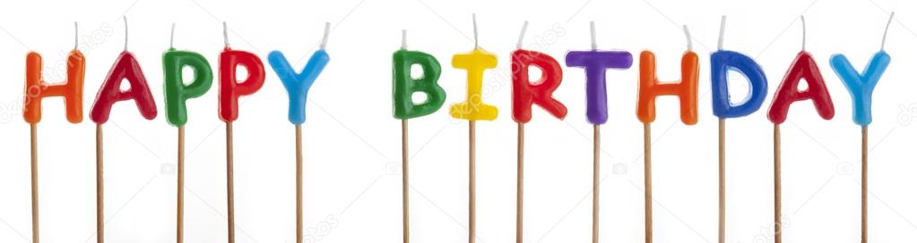 Colorful happy birthday candles