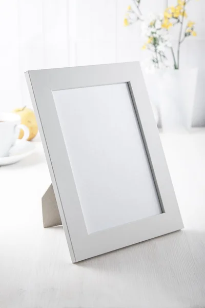 Blank white picture frame Stock Image