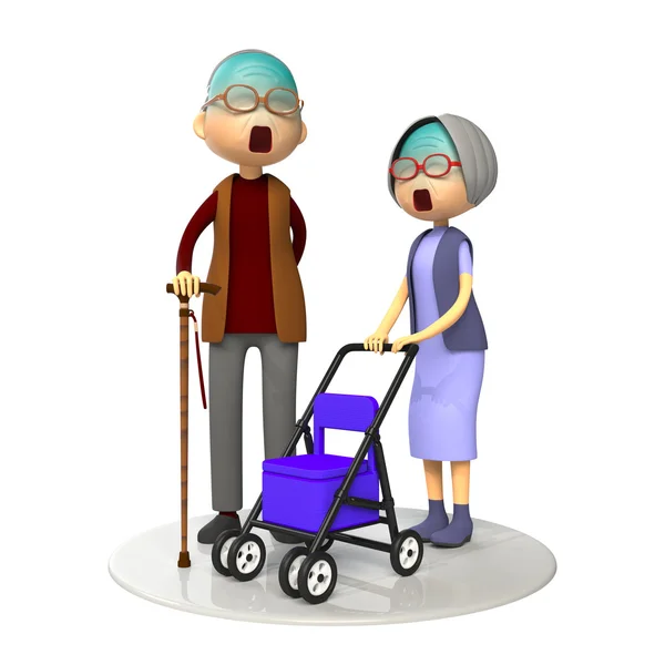 Elderly couple being together — Stock Photo, Image