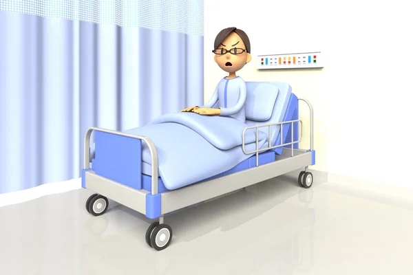 3D illustratie van man in het ziekenhuis — Stockfoto
