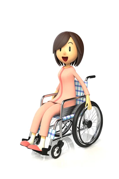 車いすを使用している女性の 3 d イラストレーション — ストック写真