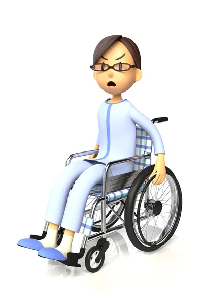 Ilustração 3D do Homem que está usando uma cadeira de rodas — Fotografia de Stock