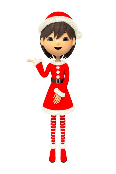 Woman announcing wearing costumes of Christmas. — Stock Photo, Image
