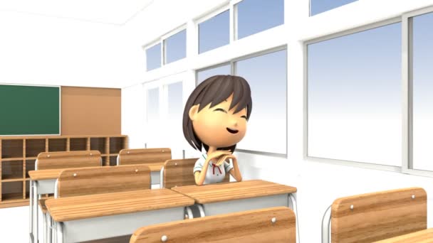 3D-cg animáció, egy női hallgatók úgy tűnik a szórakoztató