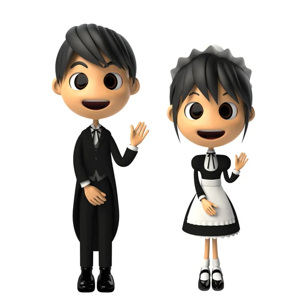 Butler and maid — Stock Photo, Image