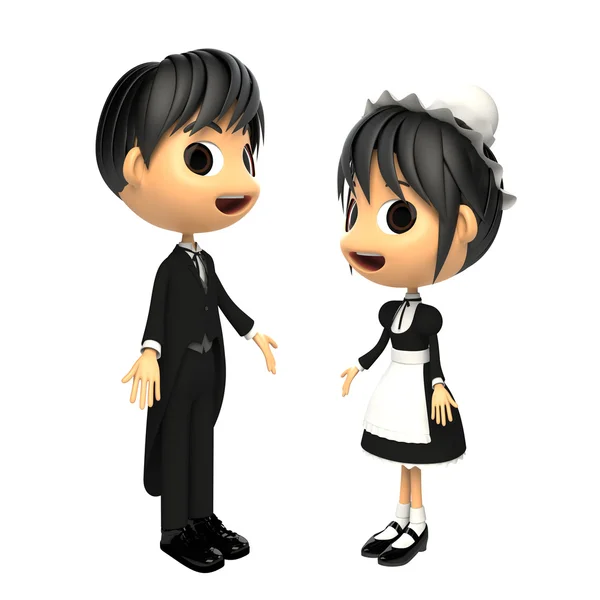 Butler and maid — Stock Photo, Image