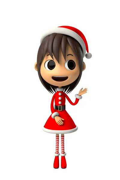 Girl wearing a Santa Claus costume — Stock Photo, Image