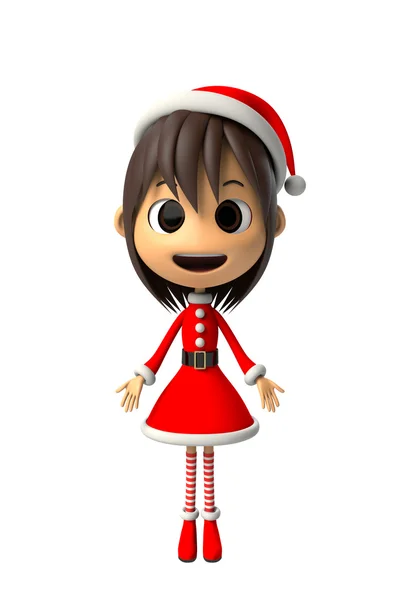 Girl wearing a Santa Claus costume — Stock Photo, Image