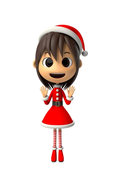 Girl wearing a Santa Claus costume — Stock Photo, Image