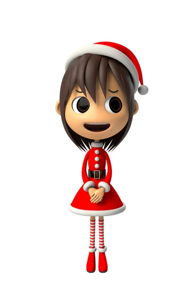 Girl wearing a Santa Claus costume — Stock Photo, Image