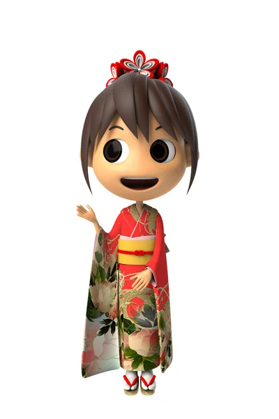 Bir kimono giyen kadın — Stok fotoğraf