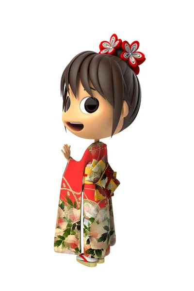 Nő a kimonó visel — Stock Fotó