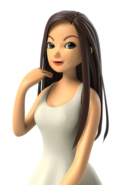 3D-cg długie fryzury dla kobiet — Zdjęcie stockowe