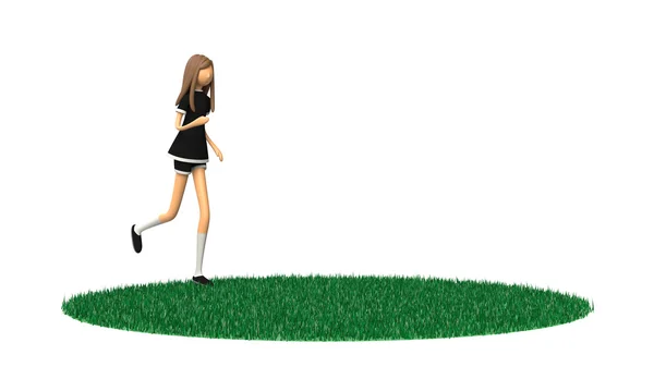 Imagem 3D-CG de jogging mulher — Fotografia de Stock