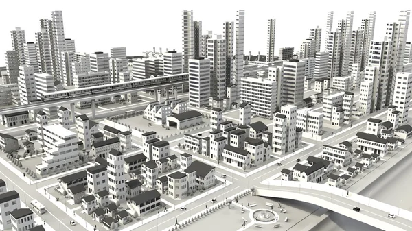 kuşbakışı izleme şehir görüntüsünü 3d cg
