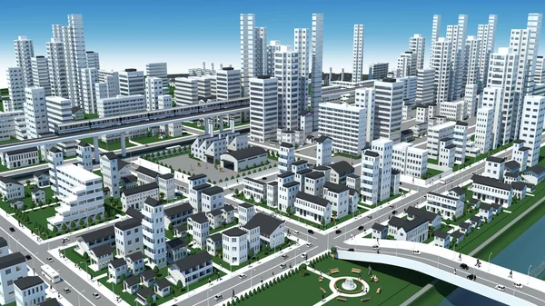 kuşbakışı izleme şehir görüntüsünü 3d cg