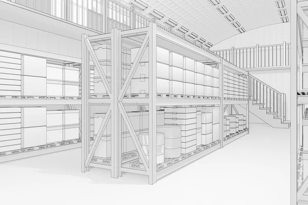 里面的仓库 — 图库照片