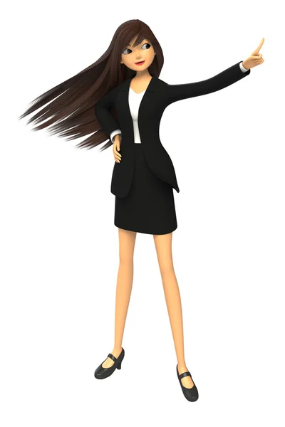 3D-CG di donna d'affari che punta un dito — Foto Stock