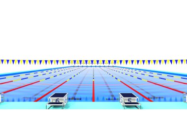 50m Yüzme Havuzu başlayan blok görünümünden