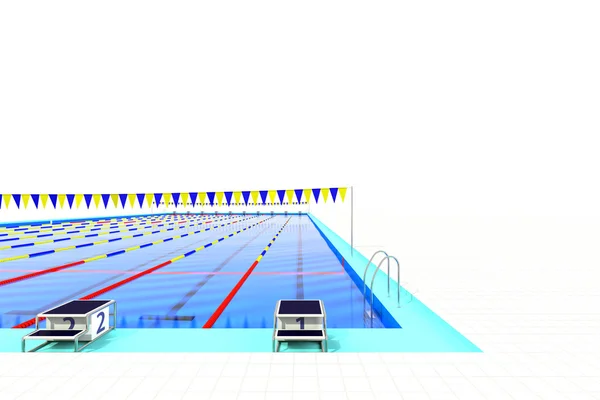 50 m プールの最初のコース ロイヤリティフリーのストック画像