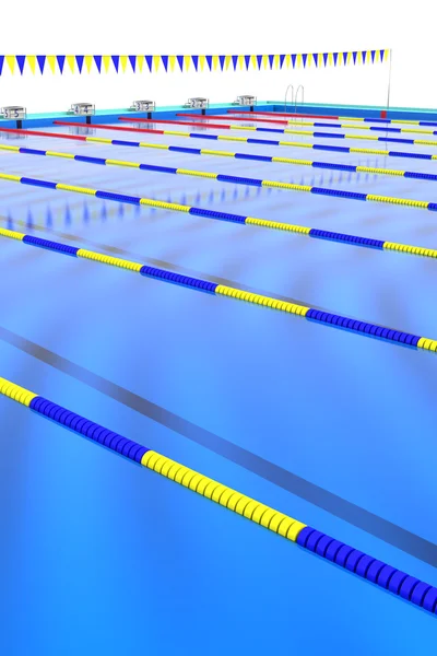 Course rope floating in the swimming pool — Stock Photo, Image