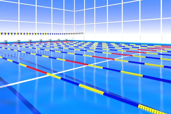 Cursus touw drijvend in het zwembad — Stockfoto