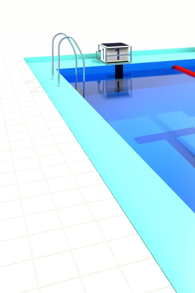 Erster Kurs im Schwimmbad — Stockfoto