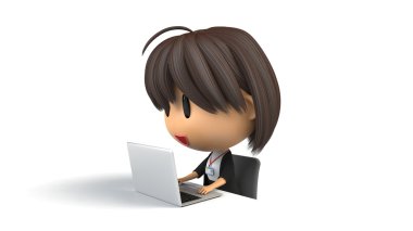 Notebook Pc çalışmasına kadın personel