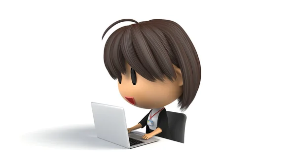 Personale femminile per il funzionamento del PC Notebook — Foto Stock