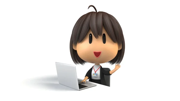Personale femminile per il funzionamento del PC Notebook — Foto Stock