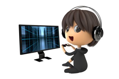 Person playing a game clipart