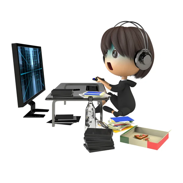 Dağınık Oda bir oyunda oynamaya soluk kişi