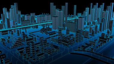 Cyber renk görünümü peyzaj