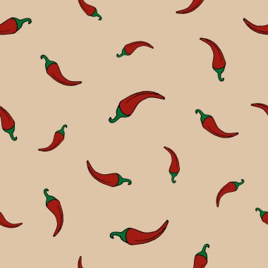 Kusursuz biber deseni. Gül arkaplanındaki vektör illüstrasyonu.