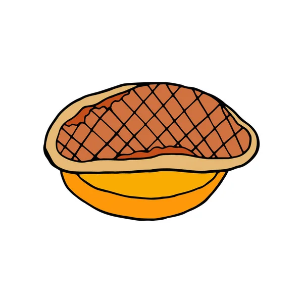 Foie Gras Vettoriale Disegnato Mano Piatto Cucina Francese Elemento Bozzetto — Vettoriale Stock