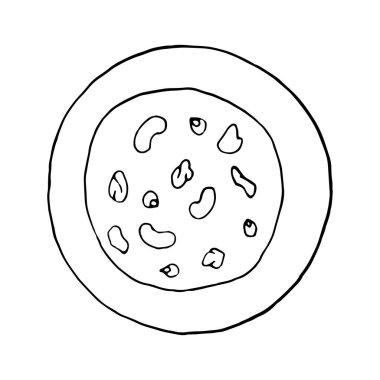 Vektör el karalama Navratan korma. Hint mutfağı. Menü kafe, restoran, etiket ve paketleme için tasarım elemanı. Beyaz bir arkaplanda resim.