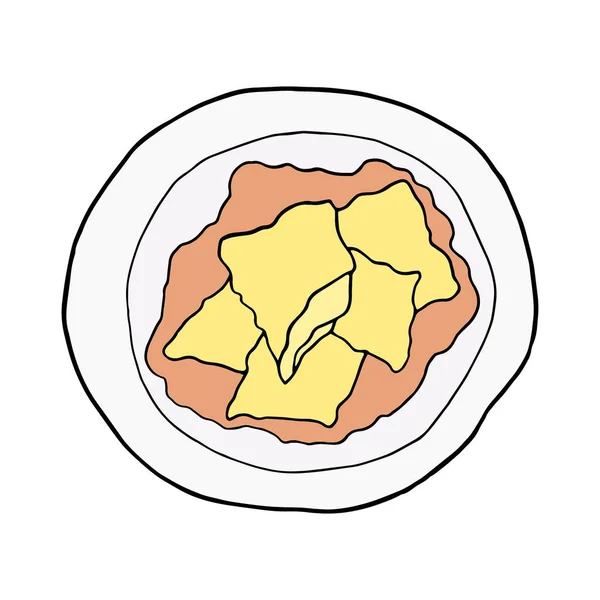 Vector Mão Desenhada Doodle Kaiserschmarren Sobremesa Alemã Elemento Desenho Para — Vetor de Stock