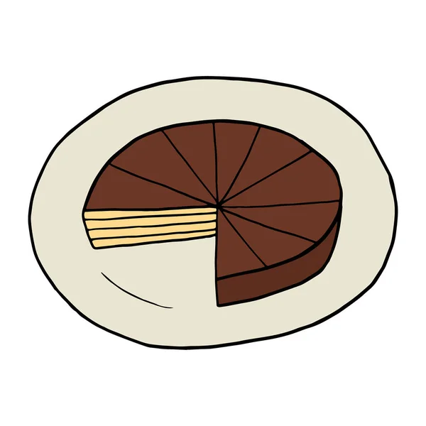 Vettore Disegnato Mano Doodle Prinzregentorte Torte Bavaresi Dolce Tedesco Elemento — Vettoriale Stock