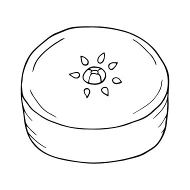 Elle çizilmiş karalama nian gao. Çin mutfağı. Menü kafe, restoran, etiket ve paketleme için tasarım elemanı. Beyaz arkaplanda vektör illüstrasyonu.