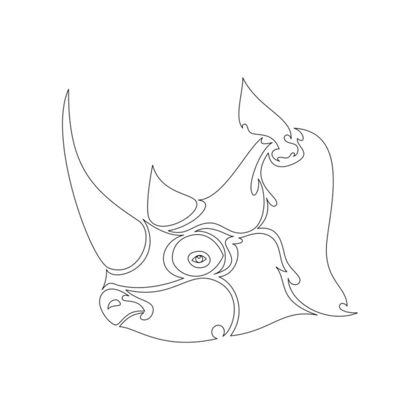 Handgetekend Abstract Portret Van Een Neushoorn Voor Tatoeage Logo Wanddecoratie — Stockvector