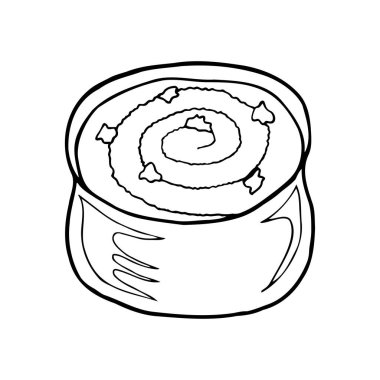 Elle çizilmiş badem kremalı bienmesabe. İspanyol tatlısı. Menü kafe, bistro, restoran, fırın, etiket ve paketleme için tasarım elemanı. Beyaz bir arkaplanda resim.