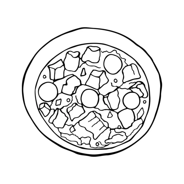 Vektor Handgezeichnete Migas Spanische Küche Gericht Design Skizzenelement Für Menü — Stockvektor