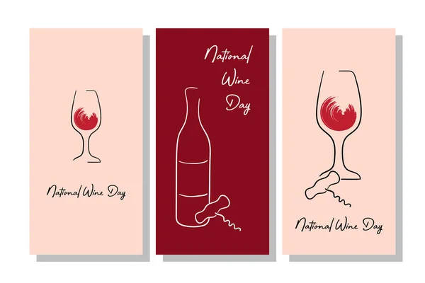 National Wine Day Holiday Concept Template Background Banner Card Poster — Stock Vector