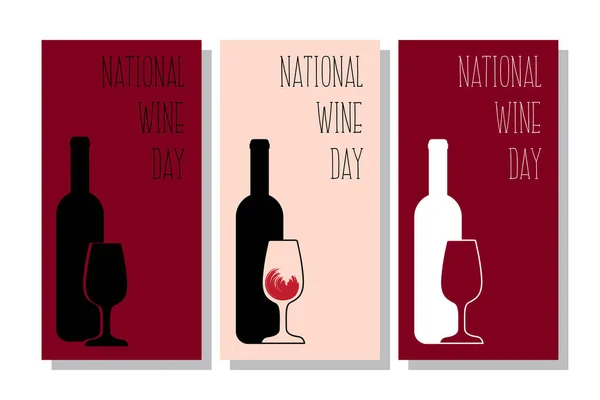 National Wine Day Holiday Concept Template Background Banner Card Poster — Stock Vector