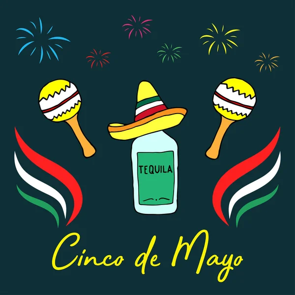 Cinco Mayo Modelo Fundo Para Celebração Feriado Mexicano Design Frases — Vetor de Stock