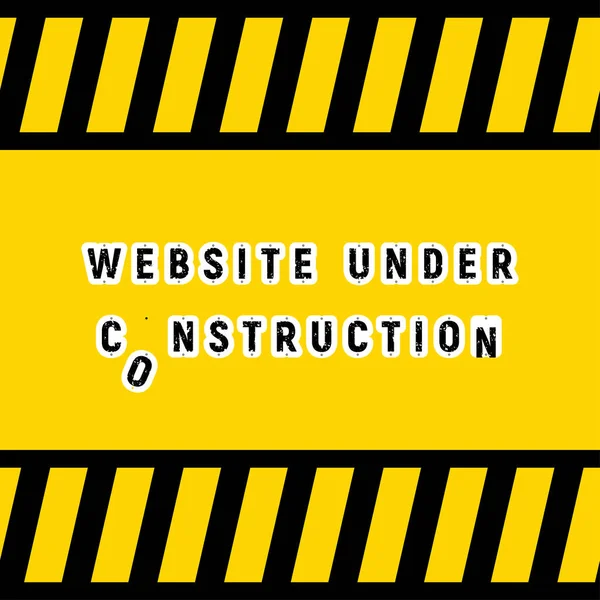 Construction Design Tape Warning Banner Website Development Concept Vector Background — Stock Vector