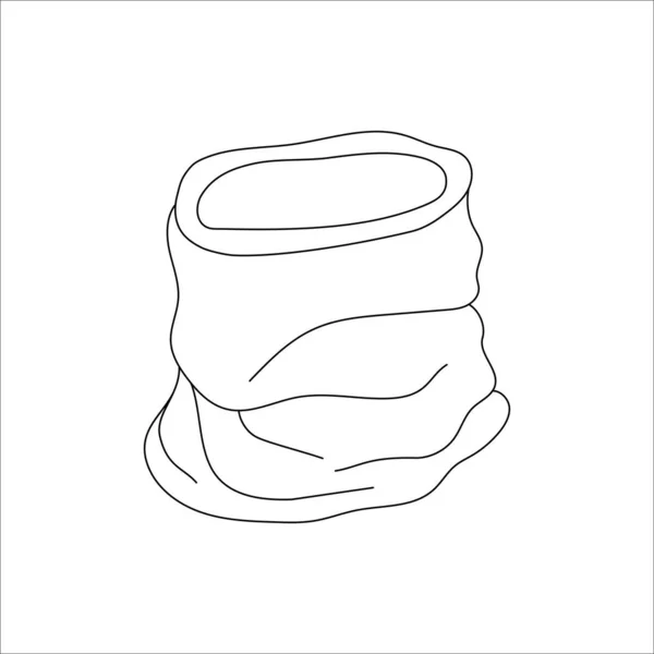 Doodle Sciarpa Design Buff Illustrazione Vettoriale Invernale Isolata Sfondo Bianco — Vettoriale Stock