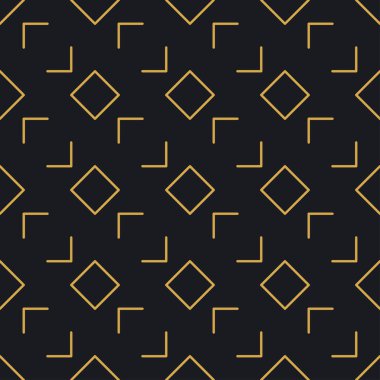 Paketleme ve lüks ürünlerin tasarımı için soyut, dikişsiz geometrik, altın doğrusal desen. Duvar kağıdı, yüzey, web tasarımı, tekstil, dekor için vektör illüstrasyonu.